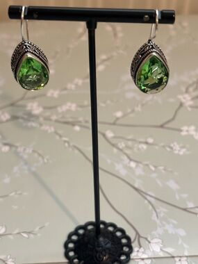 Peridot sterling silver earrings